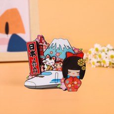 미츠케 일본 여행 마그넷 냉장고 자석 후지산 홋카이도 시바, 테마레드여성