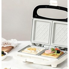 샌드위치 토스터 티타늄 세라믹 이중 트레이 포켓샌드위치 아침식사 기계 오븐, 2단 더블 샌드위치 메이커