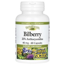 몸에 좋은 Natural Factors 빌베리 40mg 캡슐 60정, NaturalFactors빌베리40mg캡슐60정, 1개