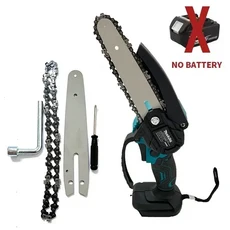 6 전기 체인톱 휴대용 목재 벌목 체인톱 정원 가지치기 목재 전동 공구 18V 배터리 마키타 호환, 01 NoBattery, 01 NoBattery