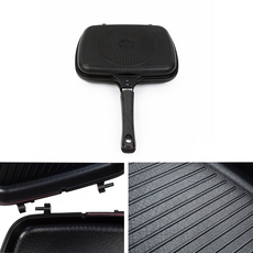 상하분리 티타늄 IH 양면팬 사각 생선구이 고구마 샌드위치 토스트 그릴팬 빗살무늬