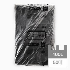 손잡이 쓰레기봉투 100L (흑색) 50매, 1개