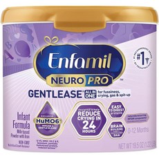 Enfamil 엔파밀 NeuroPro Gentlease 인팬트 포뮬라 파우더 베이비 밀크, 553g, 1개