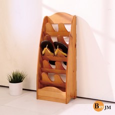 BuyJM全實木10格鞋叉架/鞋插/鞋架/拖鞋架SC032，實木材質穩固耐用，十格設計收納多雙鞋，簡約風格易於組裝, 1個, 柚木色