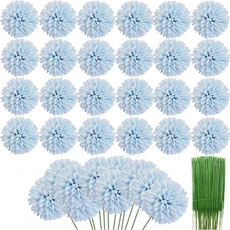 3/5/10Pcs 실크 국화 인공 꽃 홈 룸 웨딩 장식 액세서리, 5Pcs, 01 Blue