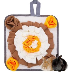 迷你款嗅聞墊 小寵專用 覓食訓練 藏食墊 倉鼠 龍貓 慢食毯 兔子聞嗅墊 寵物專用 兔子 兔子玩具, 1個, 款式Q（30*30cm） 小寵適用