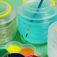 미술 수채화 소형 접이식 붓물통 아동