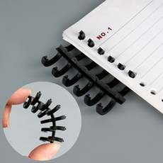 온코 스프링 6공 셀프 제본 바인더 루즈링 블랙