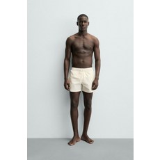 Zara 자라 미디 시어서커 스윔팬츠 - 크림 8574/410/712