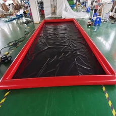 내구성 있는 밀폐형 세차 매트 야외용 인플레이터블 PVC 물 보관 판매용, 01 6mLx4mWx0.2mH, 02 하얀색