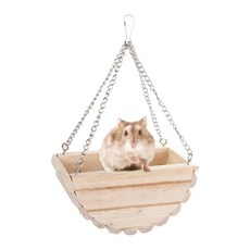 [ 953280 ] 친칠라/쥐/거빌/드워프 햄스터용 걸이 체인 나무 햄스터 그네 걸이형 침대 해먹 케이지 운동 장난감 액세서리, 친칠라/쥐/거빌/드워프 햄스터용 걸이용 체인이 있는 나, 1개