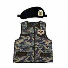 kn 청양토이 직업별 역할놀이 의상 - 군인 직업의상 머리띠 포함 각종 직업 체험 놀이, 단품, 단품