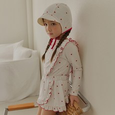 BAY-B 유아 아동 여아 스윗하트 래쉬가드+보넷세트