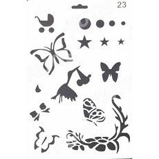 ST-B50-0043 型染版(Stencil) - 蝶古巴特DIY簍空模板，塗鴉繪畫模版，蝴蝶圖案設計，輕鬆打造獨特風格, 1個, B50-0043