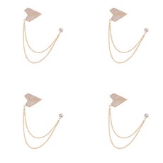 4pcs/set 패셔너블한 내식성 수트 핀 합금 걸이 체인 브로치 세트는 일상적인 전문가 사용과 호환됩니다, 골드, 4개, 항공기 모델