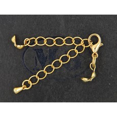 沐錦飾品材料DIY項鏈頭扣組合，10MM合金龍蝦扣延長鏈勾耳銅雙凸，30/50入，手工飾品配件, 銅中山, 1個