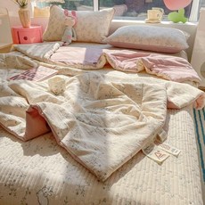 초정상점CHOJEONGSTORE 여름홑이불 쿨링이불 차렵이불, 토끼의 비밀, 더블 침대 200x230 cm