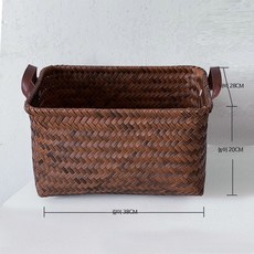 내추럴 PU 핸들 세탁 바구니 가성비 라탄 감성 빨래 통 장난감 패브릭 수납함, 1개, 3_미국식 수납 바구니 대형 20