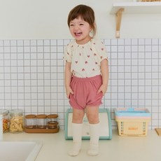 아이숲 아동용 하트 거즈요루 블루머 셋업 상하의 세트