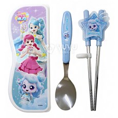 캐치티니핑5 수저케이스세트-빛나핑 양손교정용 YP5483 (S0099), S0099, 1개, 숟가락+젓가락+케이스