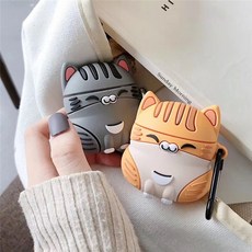 airpods pro3 / 에어팟 프로3 귀여운 웃음고양이 실리콘 케이스 카라비너 증정, 옐로