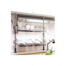 기둥 씽크선반 600 1단 스텐기둥식기건조대 싱크선반 coc+9332Al