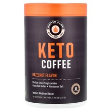 RAPIDFIRE 케토 커피 헤이즐넛 인스턴트 미디엄 로스트 225g(7.93oz) 1팩