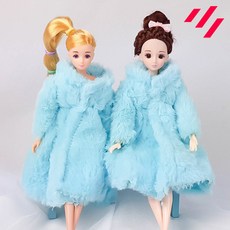 인형옷 드레스 캐주얼 26종, c_07.솜사탕코트 블루, 1개