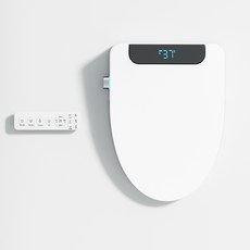 木の源智能溫水沖洗馬桶蓋，暖風烘乾，座圈加熱，多功能調節，舒適潔淨新體驗, 遥控式V形48cm短款, 客戶安裝