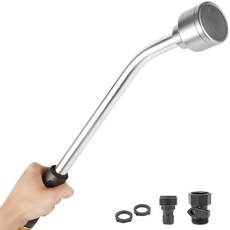 차단 밸브가 있는 45.7cm(18인치) 부드러운 빗물 급수 막대 인치당 구멍 400개 가볍고 내구성이 뛰어난 금속 봉 바구니 화분 정원 관목 및 묘상을 걸기에 적합, 1개