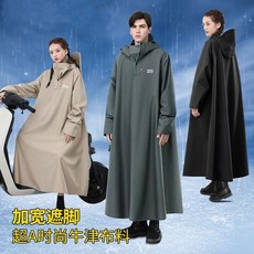 電動車雨衣 騎行雨衣 全身雨衣 機車雨衣 成人雨衣 加厚牛津布雨衣 長款反光條雨衣, 墨綠,最大號【建議身高 180-190cm】