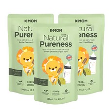 케이맘 퓨어니스 젖병세정제 액상형 리필, 500ml, 3개