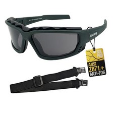 SOL PRO Powersport 선글라스 오토바이 라이딩 안전 고글 야간 시야 김 서림 방지 먼지 방지 랩어라운드 남성 여성 잔디 깎기 라이딩 사냥에 적합 (, 스모크, 올리브 스모크