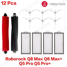 Roborock Q8 Max Q5 Pro 교체용 예비 부품 메인 사이드 브러시 Hepa 필터 먼지 봉투 액세서리, 17 White Set 5