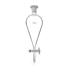 QWORK 500ml 2429 조인트와 PTFE 플러그가 포함된 분리 깔때기 500ml, QWORK 500ml 2429 조인트와 PTFE 플러그