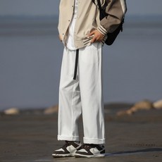 復古休閒褲 純棉百搭抽繩運動褲 美式直筒工裝褲