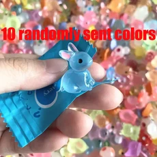 오브제100pcs 솔리드 컬러 수지 동물 블라인드 가방 홈 데스크탑 빛나는 액세서리 모델 장식 정원 박스 선, 02 10Pcs, 02 10pcs