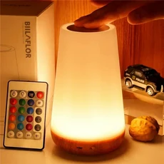 호환 13가지 색상 변경 야간 조명 조도 조절 조명 휴대용 RGB 원격 제어 터치 책상 램프 USB 충전 야간 조, White