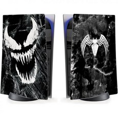 BCB 컨트롤러 커버 플레이트 PS-5 콘솔 디지털 에디션 및 맞춤형 무선 컨트롤러 플레이트 미국산 퍼머넌트 하이드-딥 프린팅 제작, Console Plate Only, VENOM