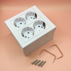 일신 4구 매입 콘센트 + PVC 노출 박스 + 이도피스 세트, 1개