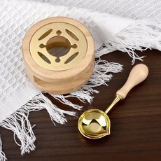 봉투 봉인 왁스 실링 스토브 멜팅 국자, 1개, Original Wood Color