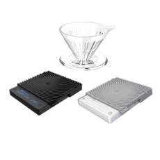 泰摩 Timemore 黑鏡 Mini 迷你電子秤 咖啡秤 手沖 義式 精準測量 內置計時器, 1個, 黑色+00濾杯