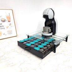 돌체구스토 커피캡슐수납 서랍 강화유리 서랍은 36개를 넣을 수 있다, 1개, Black