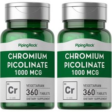Piping Rock Chromium Picolinate 1000mcg | 360 Tablet Pills | Vegetarian Non-GMO Gluten Free Supp
