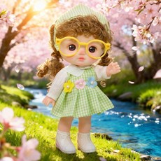 24cm仿真嬰兒娃娃 公仔玩偶 玩具 女孩公主, 1個, 3號 奶萌娃娃, 眼鏡顏色隨機 精美彩盒包裝