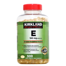 Kirkland科克蘭 Vitamin E 維生素E 維他命E 180mg(400IU) 500粒, 500個, 1顆