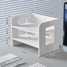 桌上文件架辦公桌桌麵置物架，多層文件框夾架書本收納盒資料架，辦公室桌面收納整理好幫手, 1個, 文件架-雙層跑量款