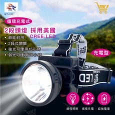 好康加 WT-133 充電式LED頭燈 美國CREE LED燈泡 兩段開關, 1個