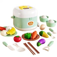 SUUNI DIY 아동 시뮬레이션 수리 키트 소꿉장난감 공구함 나사못 전기 드릴 장난감 선물, 주방 장난감-초록 색, 1개