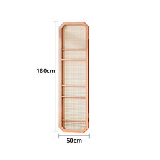 藤編實木屏風隔斷，客廳折疊移動屏風，複古風新中式玄關隔屏, 櫻桃色一扇（高度180）